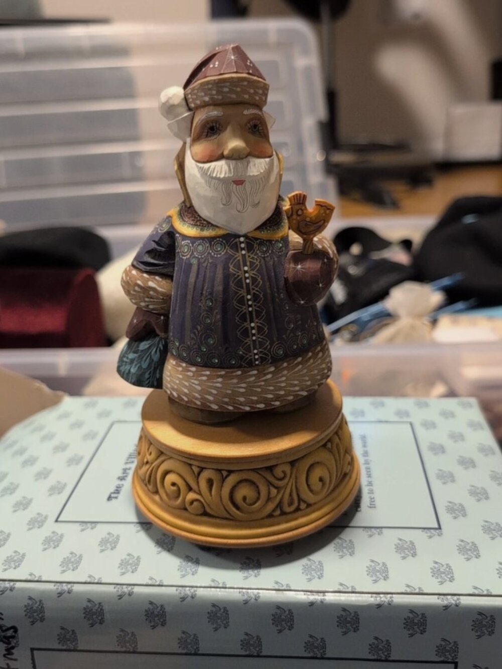 G. DeBrekht The Derevo Collection Sweet Treat Santa Russian Music Box #51775